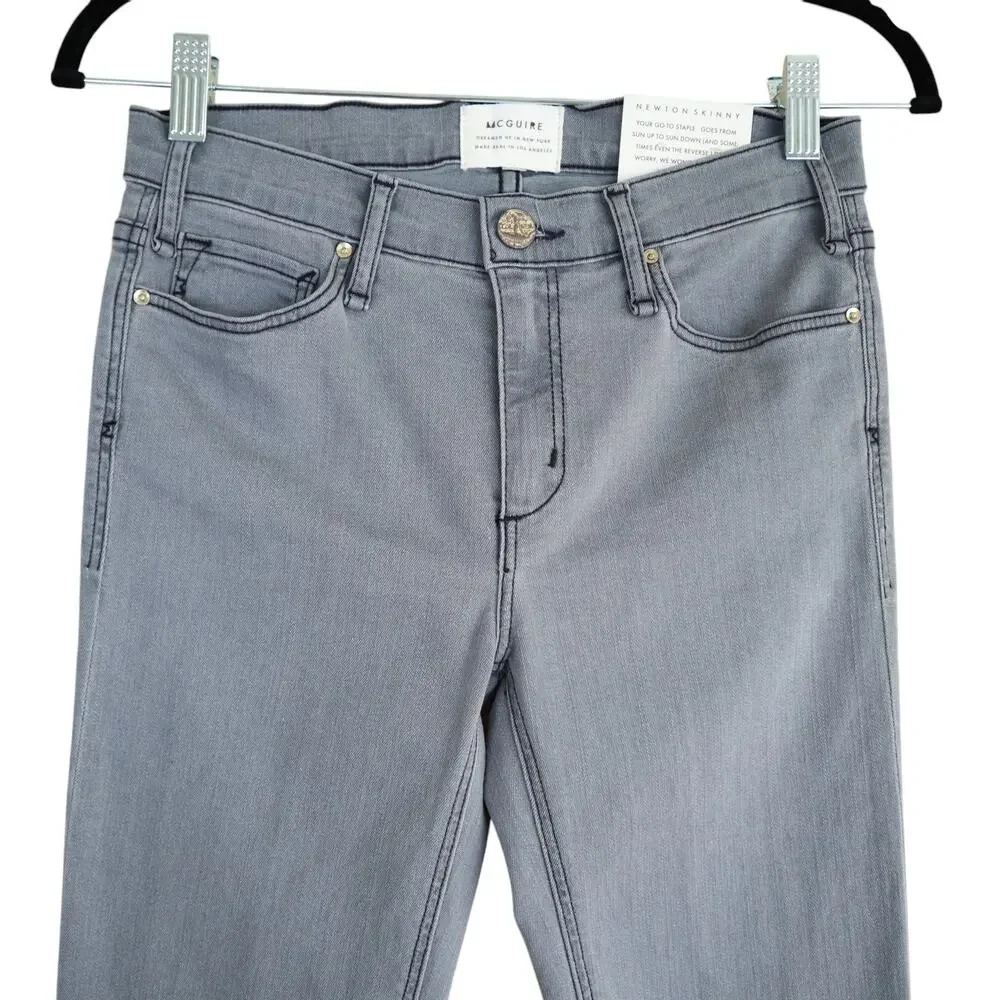 McGuire Womens Newton Skinny Jeans Size 26 Gray Wash‎ Denim Mid Rise Stretch NWT